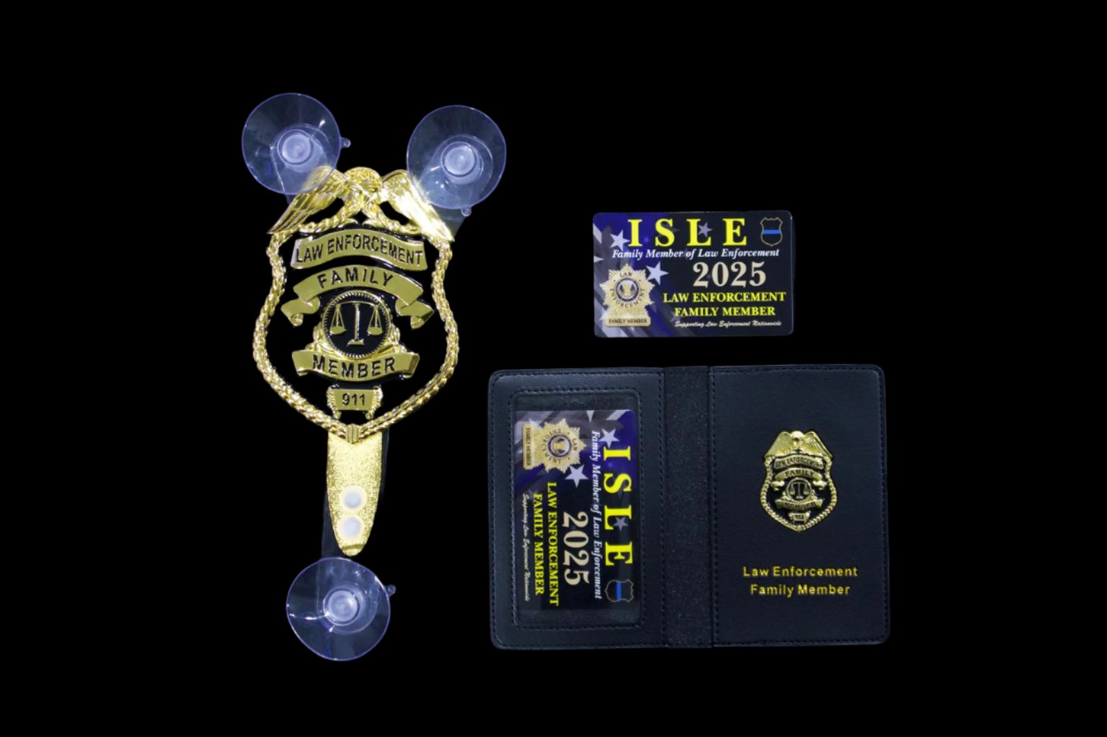 SET: iSupportLE "Family Member" Windshield Badge Display & Wallet